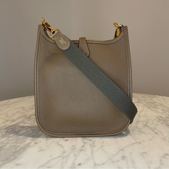 Hermes Mini Evelyne 16 TPM - Maurice Leather - Beige de Weimar - Picture 3 of 7